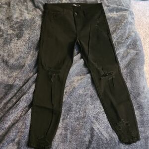 Cello Black Distress Denim Pants, Worn Once